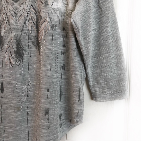 - Miss Me light gray women’s top‎ Sz S - Picture 3 of 9